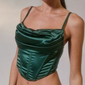 URBAN OUTFITTERS UO Lexi Satin Cowl Corset Top | Going Out Top | Women's Small